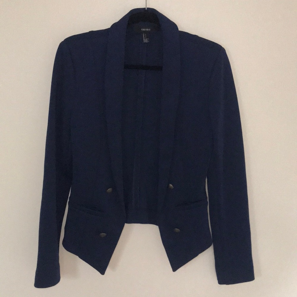 Forever 21 blue blazer vintage padded